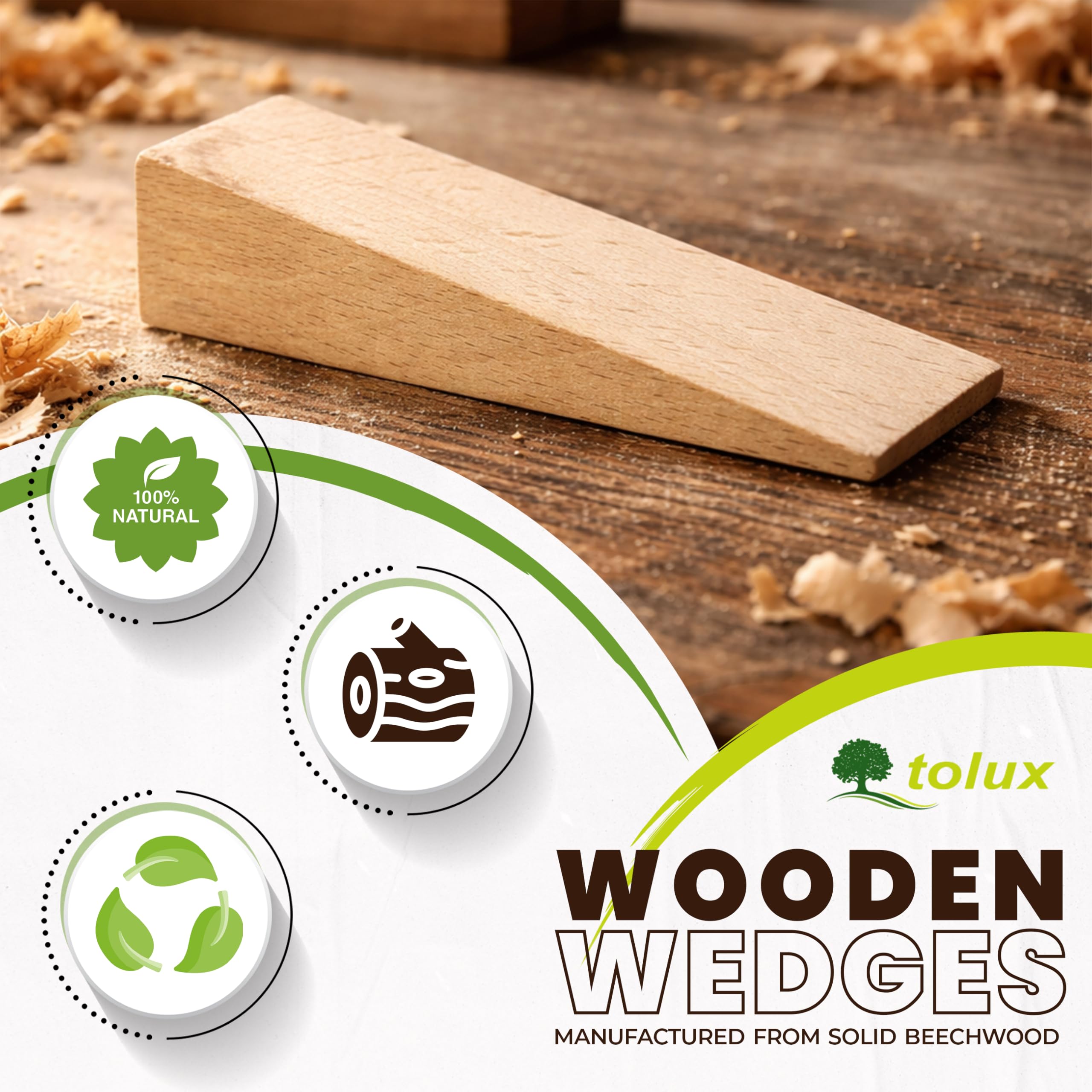 Tolux Wooden Wedges, Hardwood Wedge, Beech Wood Wedge, Wooden